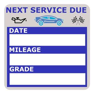 lot 14252 image: NOYOC Oil Change Stickers, Static Cling 120 Count 2x2 Inches Oil Change Reminder Sticker for Windshield, No Residue Clear Next Service Due Maintenance Labels for Car Auto Vehicle Window Decals (Blue)
