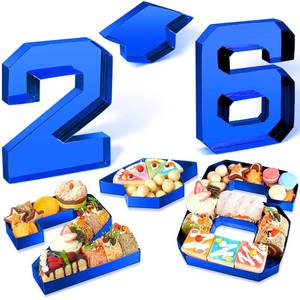 lot 14277 image: Graduation Number Charcuterie Board Box Decorations 2026, 10 Grad Cardboard Numbers Tray Fillable for Charcuterie, Graduation Centerpieces Tables Decorations for College Grad Party Supplies, Blue