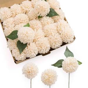 lot 14280 image: Lings moment Cream Dahlia Foam Artificial Flowers Real Touch Faux Fake Flower for Home Decor Graduation Baby Shower Decorations Outdoors Party Favors Wedding Gifts Centerpieces Arrangements 25pcs