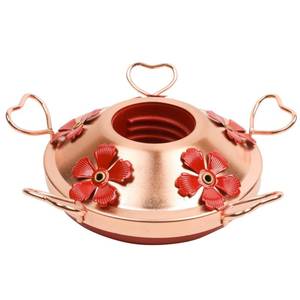 lot 14289 image: WOSIBO Hummingbird Feeder Replacement Bottom Base Replacement Part Includes Red Plastic Base Metal Top and Brushes (Copper)