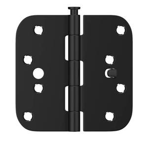 lot 14295 image: goldenwarm Black Door Hinges 4inch 3 Pack Security Door Hinges, InteriorExterior Matte Black 4 Hinges with 58 Radius Corner for Doors Reversible Full Mortise Combination