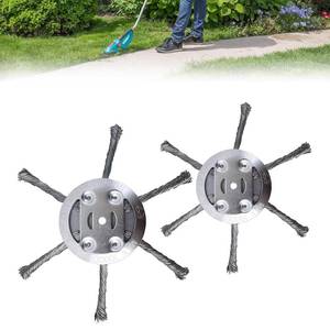 lot 14306 image: 2PCS Steel Wire Trimmer Head �� 6 Inch Weed Eater Replacement, Universal Brush Cutter Head, No Bump Feed & String Break �� for Concrete Edge, Moss & Thick Weeds �� No Installation Accessories Included