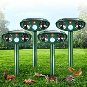 lot 19612 image: 4 Pack Upgraded Sonic Fortress Pro Deer Repellent Rabbit Deterrent Solar Animal Repellent Ultrasonic Outdoor with Motion Sensor for Skunk Cat Raccoon Squirrel Fortress Pro for Yard Garden