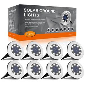 lot 19613 image: INCX 4.6 inch Solar Lights for Outside,8 Pack Solar Light Outdoor Waterproof, Garden Lights Landscape Lighting for Patio Pathway Lawn Driveway Walkway White