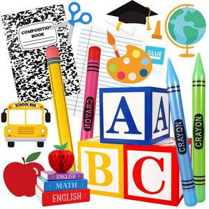 lot 19624 image: Resholder 23 Pcs Giant Back to School Decorations Classroom Party Decor Abc Alphabet Party Favor Box Large Inflatable Pencil Crayon Balloons for Kindergarten Back to School Celebration Supplies