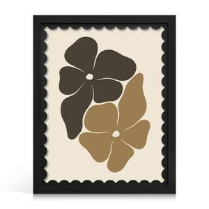 lot 19634 image: THKRLOF 11x14 Picture Frame with Wavy Mat, Wooden Real Glass 11 x 14 Photo Frame for Wall Hanging, Black, 1 Pack