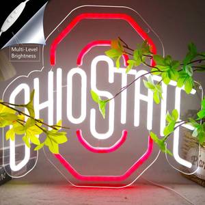 lot 19643 image: OIZEGO Football Neon Signs University Football Team Neon Lights Wall Decor for Bedroom Dormitory Man Cave Party Gift for Boys Girls 13.4�12.2 IN Led Art 5V Power Acrylic