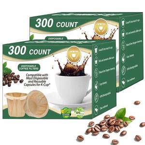 lot 19649 image: CAPMESSO Disposable Coffee Paper Filters Replacement Kerig Coffee Filters Compatible with Reusable Single Serve Pods Keurig Coffee Maker-600 Count (Natural)