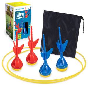 lot 19657 image: Triumph Backyard Lawn Darts Game Set with 4 Oversized Soft-Tip Darts, 2 Target Rings, and Carry Bag �� Safe Outdoor Yard Game for Kids, Adults, BBQs, Camping, and Backyard Parties