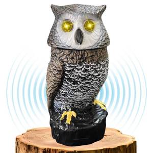 lot 19658 image: Ugold Solar Powered Garden Owl with Motion Detection, Rotating Head, Realistic Hoots and Silent Mode, Outdoor Statue and Sculpture, Owl Decoration for Home, Garden, Patio and Lawn