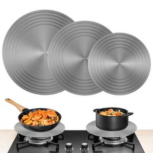 lot 19672 image: 3 Pcs Simmer Plate Heat Diffuser for Gas Stove 7.879.4511 Round Stove Diffuser Fast Defrosting Tray Simmer Ring Multifunctional ound Fast Defrosting Plate for Gas Stovetop Pot Protection