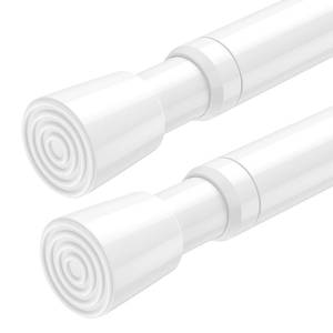 lot 20264 image: AIZESI 2 Pack Tension Rods for Windows 26.5 to 36 inch, Adjustable Expandable Pressure Spring Curtain Rods No Drilling, White Curtain Rods for Doorway Closet Door