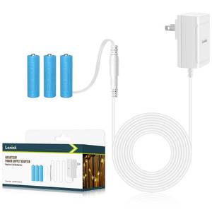lot 20283 image: Lenink AC Power Supply Adapter for 3 AA Battery, AA Battery Replacement Adapter for LED Light, Decorations (White)