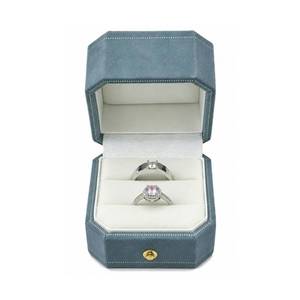 lot 20285 image: MTJYQYF 2 Slots Velvet Jewelry Ring Box, Octagon Engagement Ring Box Ring Display Holder Case with Hinged Lid for Proposal Engagement Wedding, 2.44x2.44x2.17 IN-U2-PRB002
