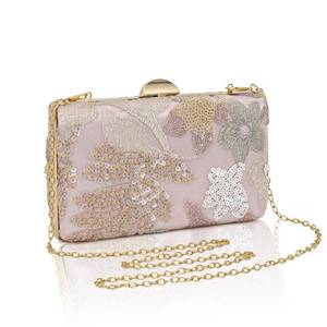 lot 20295 image: AIBAOWU Embroidered Flower Evening Bag Pink Floral Clutch Purse for Women Wedding Handbag Beaded Purse Sequin Clutch Shoulder Bag