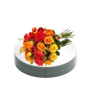 lot 20306 image: 10 Pack Round Mirror Centerpieces for Tables, 10 Acrylic Circle Mirror Trays Candle Plates for Craft Wedding Flowers Table Centerpieces Decorations Wall Decor (10inch)