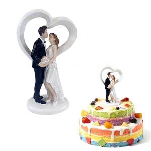 lot 20323 image: Wedding Resin Cake Topper Handmade Bride and Groom Couple Statue Figures Ornament Gift for Engagement Anniversary Bridal Showers Party Decor