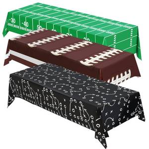 lot 20336 image: 3PCS Football Tablecloth Plastic Table Cloth Cover for Superbowl Party Decorations 2026, Sports Events, Tailgate Parties, Game Day Theme Decor, Birthday Party Supplies (108 x 54 inches, 3 Pack)