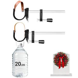 lot 20370 image: 2-Pack Headstone Wreath Hanger,Cemetery Wreath Holder for 3-8 inch Tombstones,Sturdy Steel with Locking Buckle,Easily Holds 20 lbs,Grave Marker Decor for Mothers Day,Memorial Day,Never Blown Away