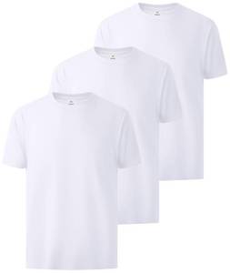 lot 20382 image: ZITY 3 Pack Mens Cotton T Shirts Crew Neck Short Sleeve Tees Lightweight Breathable Tshirts for Men 2XL White