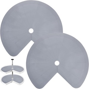 lot 1137 image: Lazy Susan Shelf Liner Kitchen Cabinet Heat-Resistant Non-Slip Silicone Mats 2PCS