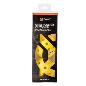 lot 12358 image: Onix Fuse G2 Outdoor Pickleball 3-Ball Pack Yellow