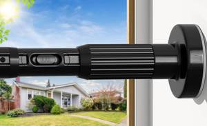 lot 1211 image: AIZESI 41-144 Inch Heavy Duty Tension Curtain Rod - No Drilling, Adjustable, Rust-Resistant for Outdoor, Living Room, Window, Bathroom, Diameter 1.26In-Black