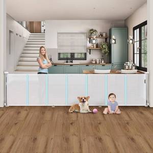 lot 1220 image: 140 Retractable Baby Gates Extra Wide,34 Tall Retractable Dog Gate for Doorways, Security Upgrade Reinforcement Rods 11 Foot Retractable Baby Gate for Stairs, IndoorOutdoor Retractable Gate