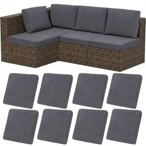 lot 1231 image: HEBE Stretch Patio Cushion Covers Set 8pcs,Waterproof Outdoor Couch Covers Replacement,Washable Reusable Seat Cushion Slipcovers for Patio Furniture Protector,Chair Cushion Cover