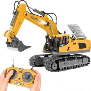 lot 1233 image: KidsFaves Remote Control Excavator Toys for Boys Turns 680-degree 2 Batteries Metal Shovel LightsSounds Construction Toys Birthday Gifts Boy Toys for 3 4 5 6 7 8 Years Old