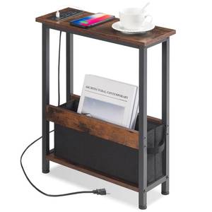 lot 1234 image: Slim Charging End Table with Storage - For Small Spaces and Bedroom