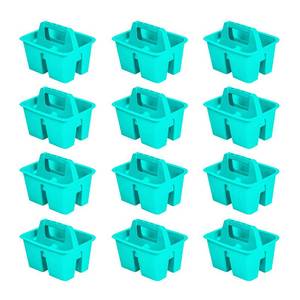 lot 1267 image: Storex Mini Classroom Caddy, Multipurpose Classroom Organizer with Handle, Teal, 12-Pack (01065U12C)