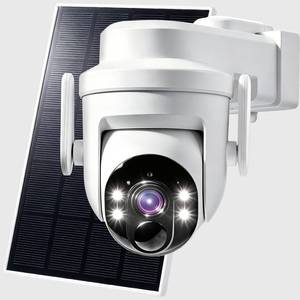 lot 1271 image: Solatechprime 2K Solar Camera Outdoor Wireless, 2.4Ghz WiFi Battery Camera, 355° View PanTilt Solar Camera with PIR Alarm, 2-Way Audio, Color Night Vision, IP65 Waterproof, Cloud & SD Storage