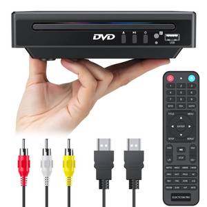 lot 1279 image: Mini DVD Player for TV Small Size Region Free for Use in an RVTrailer, CD Player for Home Stereo System, Included HDMI and RCA Cable, Supported Smart TV and Projector