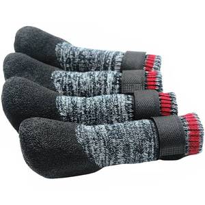 lot 2319 image: Mihachi Dog Socks Rubber Sole Paw Protectors with Straps Traction Control Anti-Slip Waterproof Boots Winter Paw Protectors