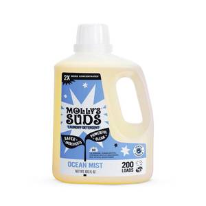 lot 2362 image: Mollys Suds Liquid Laundry Detergent  Clean Laundry Detergent Soap for Sensitive Skin  2x Concentrated, High Efficiency (HE) (Ocean Mist - 200 Loads)