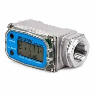 lot 2397 image: 34 Inch Digital Water Meter, Female NPT Threads, Inline Flow Meter for Water Measurement in Gallons, Quarts, Pints, Liters, Walston Industrial GH3100