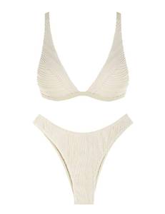 lot 2405 image: ZAFUL High Waisted Bikini Sets for Women Cheeky Bathing Suit Bikini Swimsuits Textured Swimsuit Swimsuits 2025 Beige XS