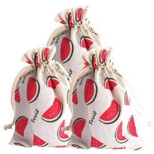 lot 2408 image: RIGHTA TECH Summer Watermelon Gift Treat Bags Drawstring Gift Bag One in a Melon Favor Bag for Birthday Party Hawaiian Luau,Summer Party Decorations