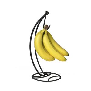 lot 2420 image: Home Basics Steel Banana Tree Holder Stand, Rust Resistant, Prevents Bruising, Circular Base, Black Satin Finish
