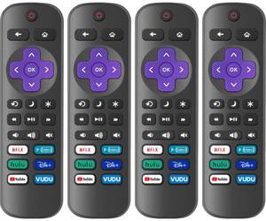 lot 2430 image: 4 Pack Replacement Remote Control Only for Roku TV, Compatible with All TCL RokuHisense RokuOnn RokuSharpPhilips Roku (Not for Roku Stick, Box or Speaker)