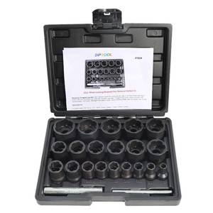 lot 2445 image: DPTOOL 22 Piece Bolt Nut Extractor Set, 12 and 38 Drive Impact Lug Nut Remover Socket Tool, Wheel Lock Removal Kit for Extracting Damaged, Stripped Frozen Nuts & Screws Twist Socket Set