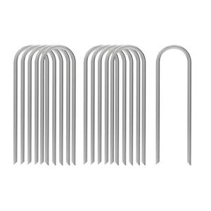 lot 2453 image: AAGUT 100x Metal Garden Stakes Tent Drip Line Irrigation Stakes,12 Inch Round Top Yard Chicken Wire Staples,Soaker Hose Tubing Spikes Landscape Fabric Staples, Sod Fence Lawn Ground Weed Barrier Pins