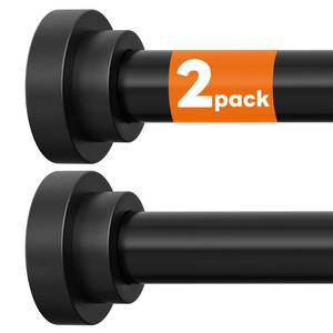 lot 3684 image: STARLATTA 2 Pack Shower Curtain Rods43-80 Inch No Drilling Tension Rods, 1 Diameter Heavy Duty Adjustable, Stainless Steel Rust-Proof Spring Anti-Slip Curtain Rod for Bathroom (Black,80)