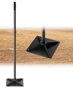 lot 3697 image: Ansionsol 8 x 8 Heavy Duty Steel Tamper with 44.7 inch Adjustable Handle & Rubber Grip, Thickened Steel Garden Dirt Tamper Tool for Ground & Gravel Leveling, Soil Tamper for Yard, Sand, Driveway
