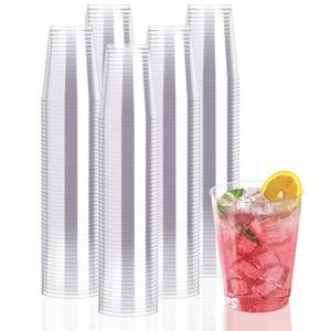 lot 3708 image: JollyPack 300 Pack Clear Plastic Cups 10 OZ Disposable Heavy-duty Hard Drinking Cups for Christmas, Wedding, Home, Dinner and other Events