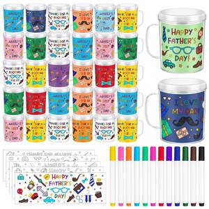 lot 3710 image: Umigy 30 Set Fathers Day Color Your Own Mugs Craft Gifts Bulk DIY Travel Coffee Cups Painting Kit World Best Dad Fathers Day Men Grandfather Birthday Gift Supply