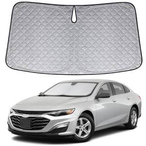 lot 3731 image: Federedevo 6 Layers Custom Fit Windshield Sun Shade for 2016-2024 Malibu, Foldable Car Sunshade with Storage Bag, Heat Reflective & UV Protection