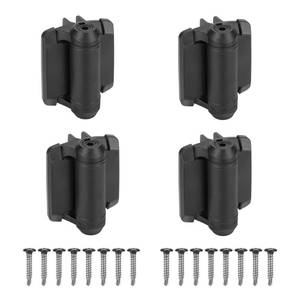 lot 3739 image: Heavy Duty Self Closing Gate Hinges with Safety Cap,Pool Gate Hinges with Alignment Legs No Rust and Adjustable Fence Hinges Kit for Outdoor Metal Gate,Vinyl Gates,Wood Gate,Black,2 Pack(4 Count)