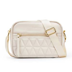 lot 4005 image: Missnine Small Crossbody Purse Women Quilted Crossbody Bags Soft Leather Shoulder Handbags with Adjustable Strap (Quilted-Beige, Small)